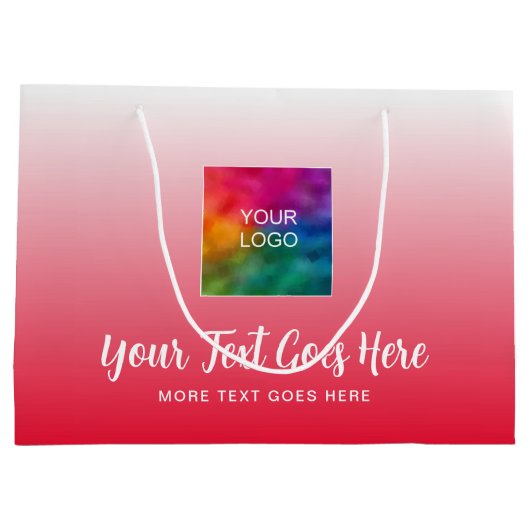 Maak hier uw eigen logo rode sjabloon modern groot cadeauzakje (Achterkant)