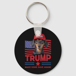Maak Honden Weer Groot Grappige Trump 2024 Puppyme Sleutelhanger