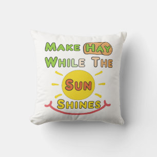 Maak hooi terwijl de zon schijnt kussen