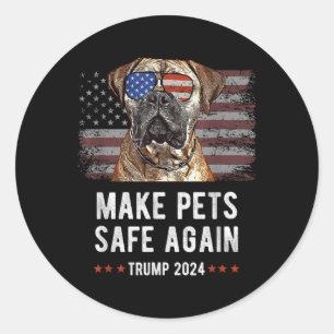 Maak huisdieren weer veilig Bullmastiff Dog Trump  Ronde Sticker