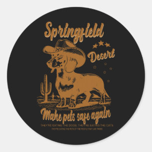 Maak huisdieren weer veilig Cowboy teckel hond ste Ronde Sticker
