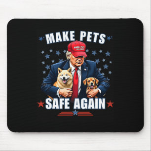 Maak huisdieren weer veilig Grappig Pro Trump 2024 Muismat