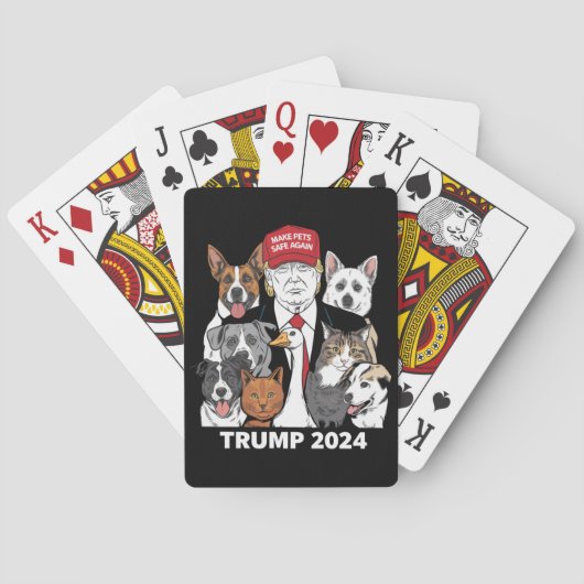 Maak huisdieren weer veilig Trump 2024 Red onze hu Pokerkaarten (Achterkant)