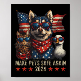 Maak huisdieren weer veilig Trump 2024 Red onze hu Poster