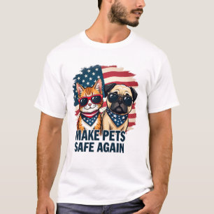 Maak huisdieren weer veilig Trump Cat Dogs verkiez T-shirt