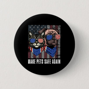 Maak huisdieren weer veilig Trump Harris debatteer Ronde Button 5,7 Cm