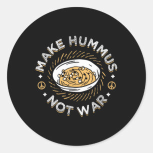 Maak Hummus niet oorlog veganistisch vegetarisch s Ronde Sticker