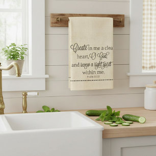 Maak in mij een schoon hart zakkengoed theedoek