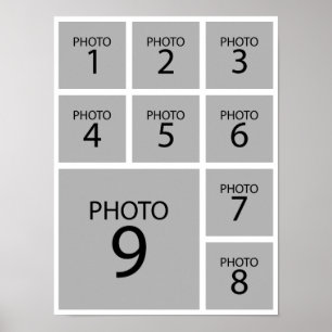 Maak je collage Maatwerk sjabloon 9 FOTO Poster