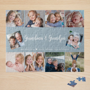 Maak je eigen 10 foto grootouders modern legpuzzel