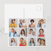 Maak Je Eigen 12 Foto Collage Briefkaart (Voorkant / Achterkant)