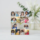 Maak je eigen 12 foto collage briefkaart (Staand voorkant)