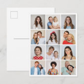 Maak Je Eigen 12 Foto Collage Briefkaart (Voorkant / Achterkant)