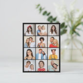 Maak Je Eigen 12 Foto Collage  Briefkaart (Staand voorkant)