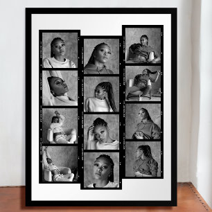 Maak je eigen 12 foto collage chic filmstrook poster