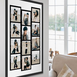 Maak Je Eigen 12 Foto Collage Filmstrook Chic Poster