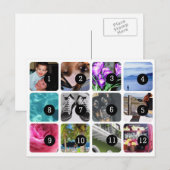 Maak je eigen 12 foto's mailing briefkaart (Voorkant / Achterkant)