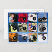 Maak je eigen 12 foto's mailing briefkaart (Voorkant / Achterkant)