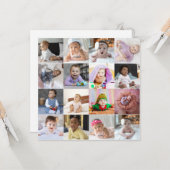 Maak Je Eigen 16 Foto Collage Kaart (Voorkant / Achterkant in situ)