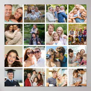 Maak je eigen 16 foto collage poster