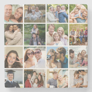 Maak je eigen 16 foto collage  stenen onderzetter