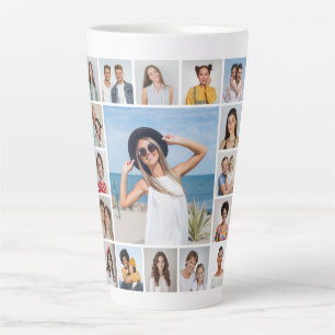 Maak je eigen 17 foto collage latte mok
