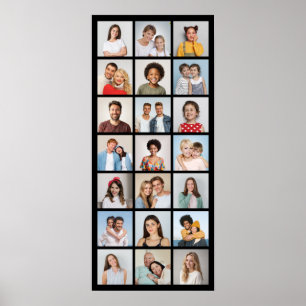 Maak je eigen 21 foto collage bewerkbare kleur poster