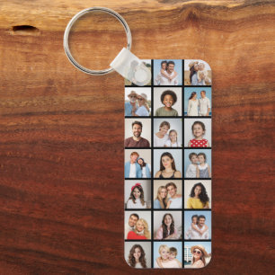 Maak Je Eigen 21 Foto Collage Bewerkbare Kleur Sleutelhanger