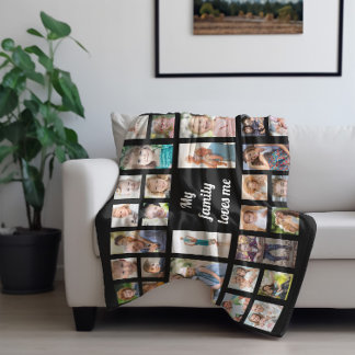 Maak je eigen 32 familiefoto collage fleece deken