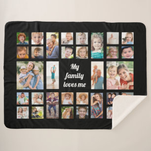 Maak je eigen 32 familiefoto collage sherpa deken