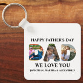 Maak je eigen 3 foto collage Gefeliciteerd Papa Sleutelhanger (Voorkant)