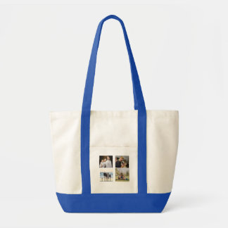 Maak Je Eigen 4 Familie Foto Collage Aangepast Tote Bag