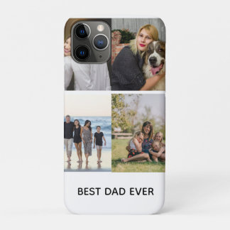 Maak Je Eigen 4 Foto Collage Beste Papa Ooit iPhone 11 Pro Hoesje