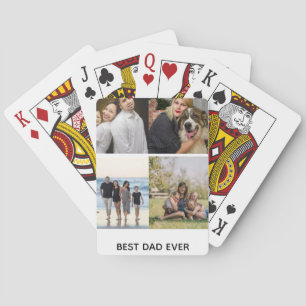Maak Je Eigen 4 Foto Collage Beste Papa Ooit Pokerkaarten