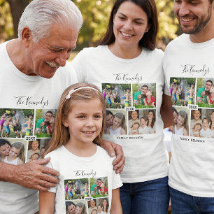 Maak je eigen 4 foto collage familiereünie t-shirt