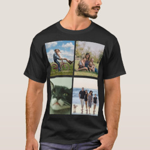 Maak Je Eigen 4 Foto Collage Foto T-shirt