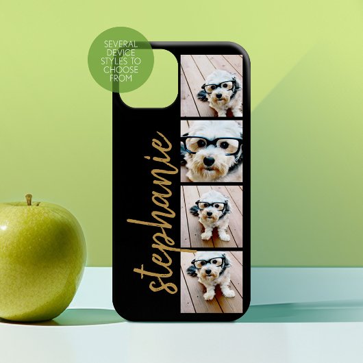 Maak Je Eigen 4 Foto Collage - Script Naam Case-Mate iPhone Case