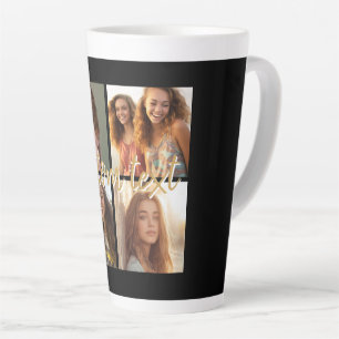 Maak Je Eigen 4 Foto Collage - Script Naam Latte Mok