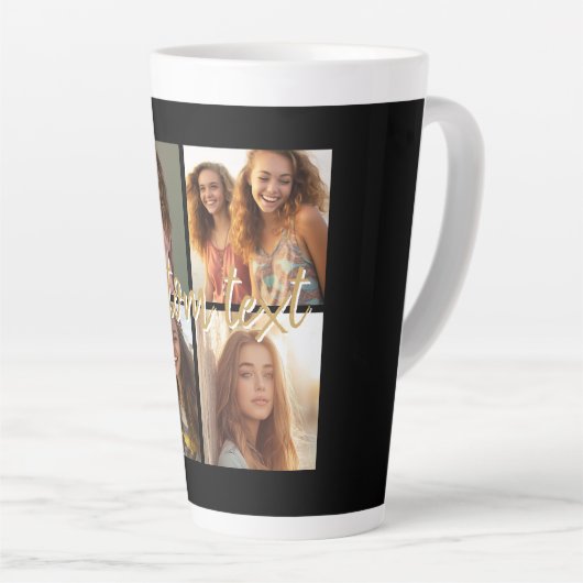 Maak Je Eigen 4 Foto Collage - Script Naam Latte Mok (Rechterhoek)