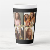 Maak Je Eigen 4 Foto Collage - Script Naam Latte Mok (Voorkant)