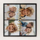 Maak Je Eigen 4 Foto Collage - Script Naam Legpuzzel (Horizontaal)
