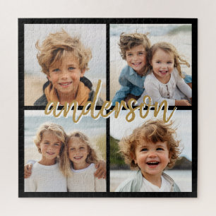 Maak Je Eigen 4 Foto Collage - Script Naam Legpuzzel