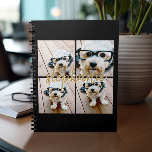 Maak Je Eigen 4 Foto Collage - Script Naam Notitieboek