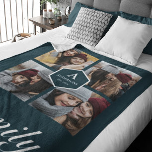 Maak Je Eigen 4 Foto's Familie Fotocollage Fleece Deken