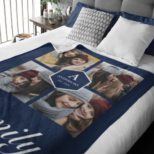 Maak Je Eigen 4 Foto's Familie Fotocollage Fleece Deken