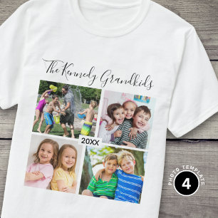 Maak Je Eigen 4 Kleinkinderen Foto Grootouders T-shirt