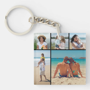 Maak Je Eigen 5 Foto Collage Sleutelhanger