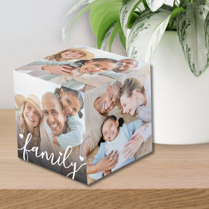 Maak Je Eigen 5-zijdige Familie Foto's Kubus