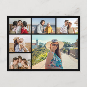 Maak Je Eigen 6 Foto Collage Bewerkbare Kleur Briefkaart