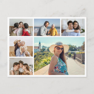 Maak Je Eigen 6 Foto Collage Bewerkbare Kleur Briefkaart